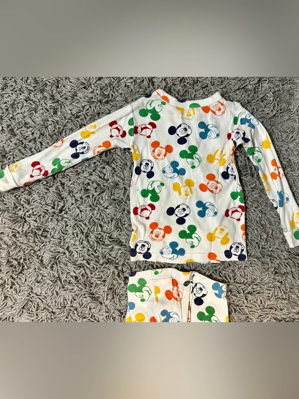 GAP Kids White Pajama Set with Multicolor Mickey Mouse Heads